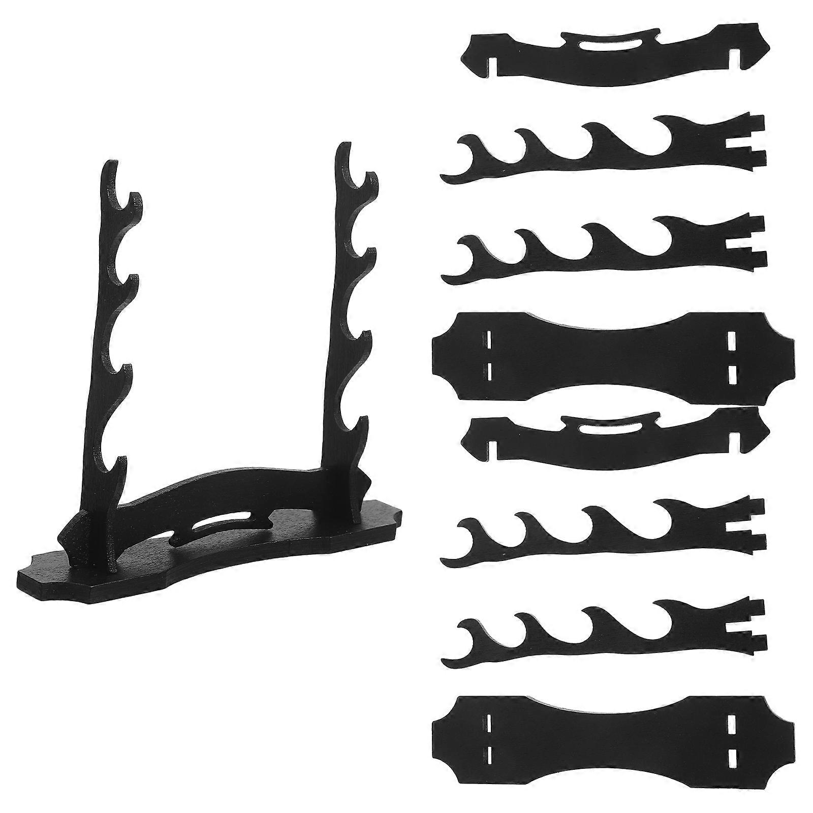 Wooden Sword Display Holder Stand for Display 3Pcs 4-Tier Rack