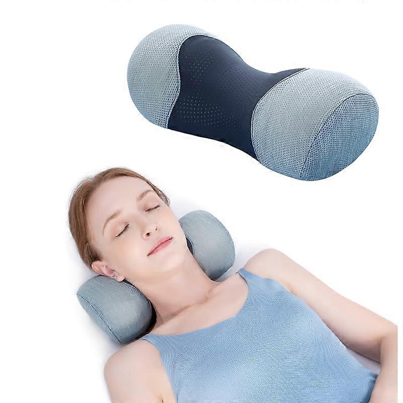 Neck Roll Pillow for Neck Pain Relief, Cervical Memory Foam Support with Extra Pillowcase, Grey