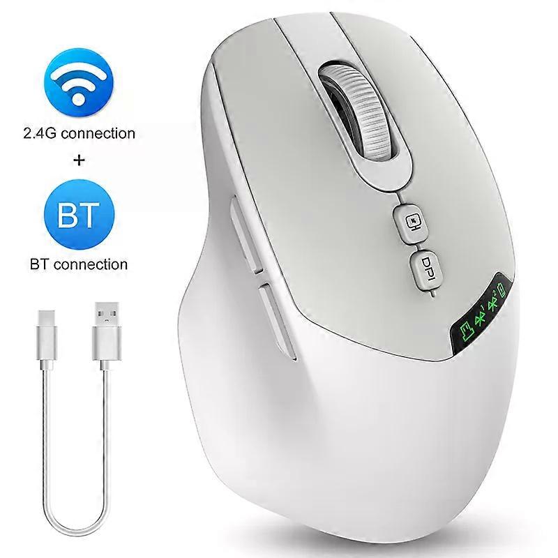 2026 New Dual-mode Wireless Mouse Noiseless Bluetooth 2.4G, Silent Click, Adjustable DPI, 500mA Battery, PC Laptop Mac Monitor