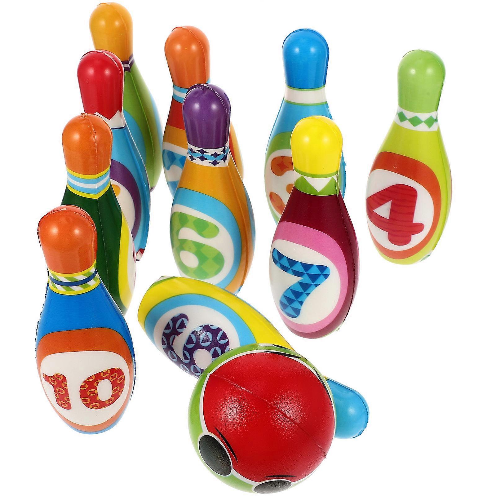 Bowling Toy for Kids Small Solid Bowling Set for Kids Playing Colors