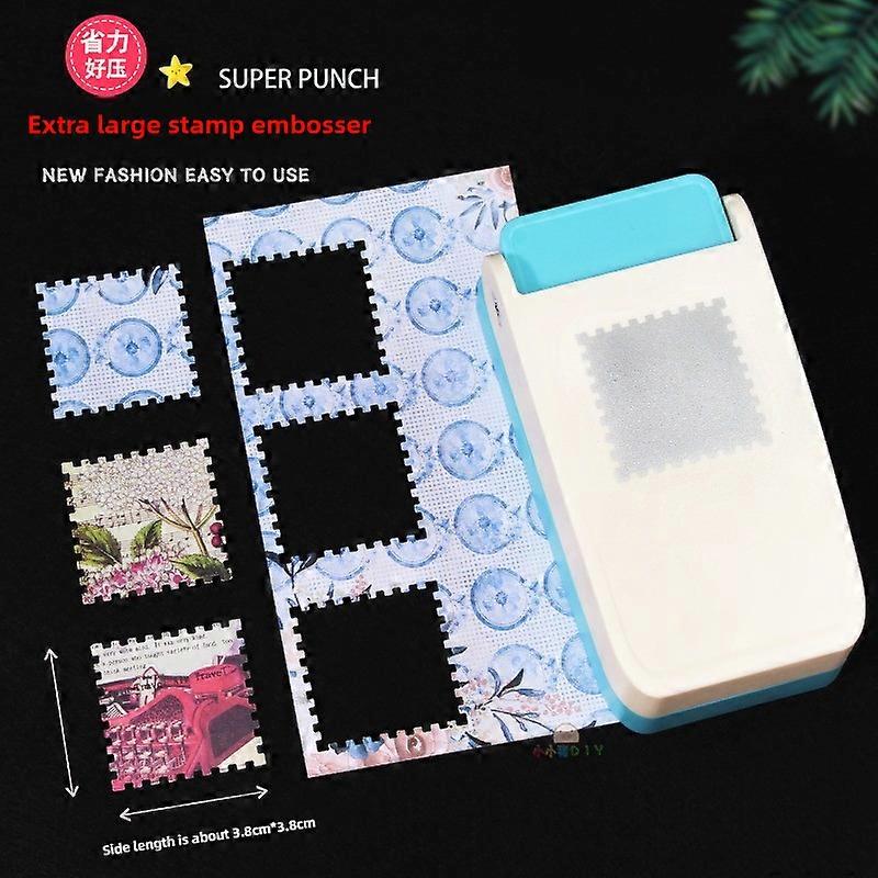 More Larger 3.8*3.8cm Square and 3.8*3.2cm Rectangular Stamps Effortless Stamp Embossing Machine DIY Handmade Holder Punch Tool
