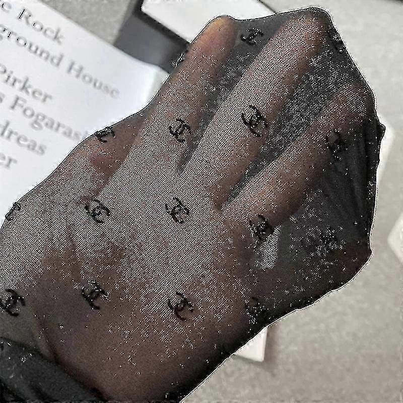 2024 حرف مزدوج CC جوارب طويلة شفافة ضئيلة جوارب صيد السمك جوارب طويلة مثير جوارب طويلة حزب نادي الجوارب السوداء تخزين