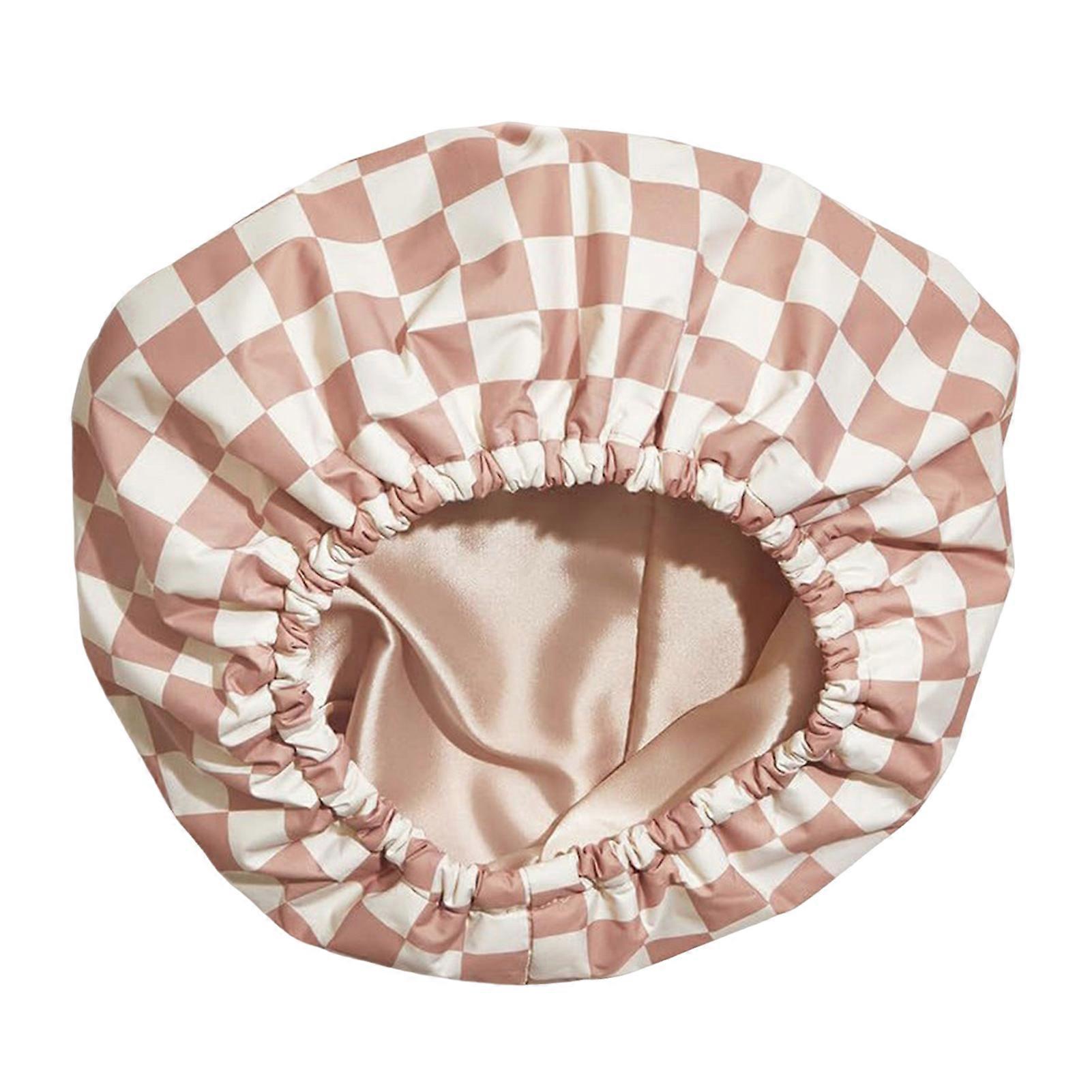 Chic and Functional Shower Cap - Reusable Satin-Lined Cap for All Hair Types