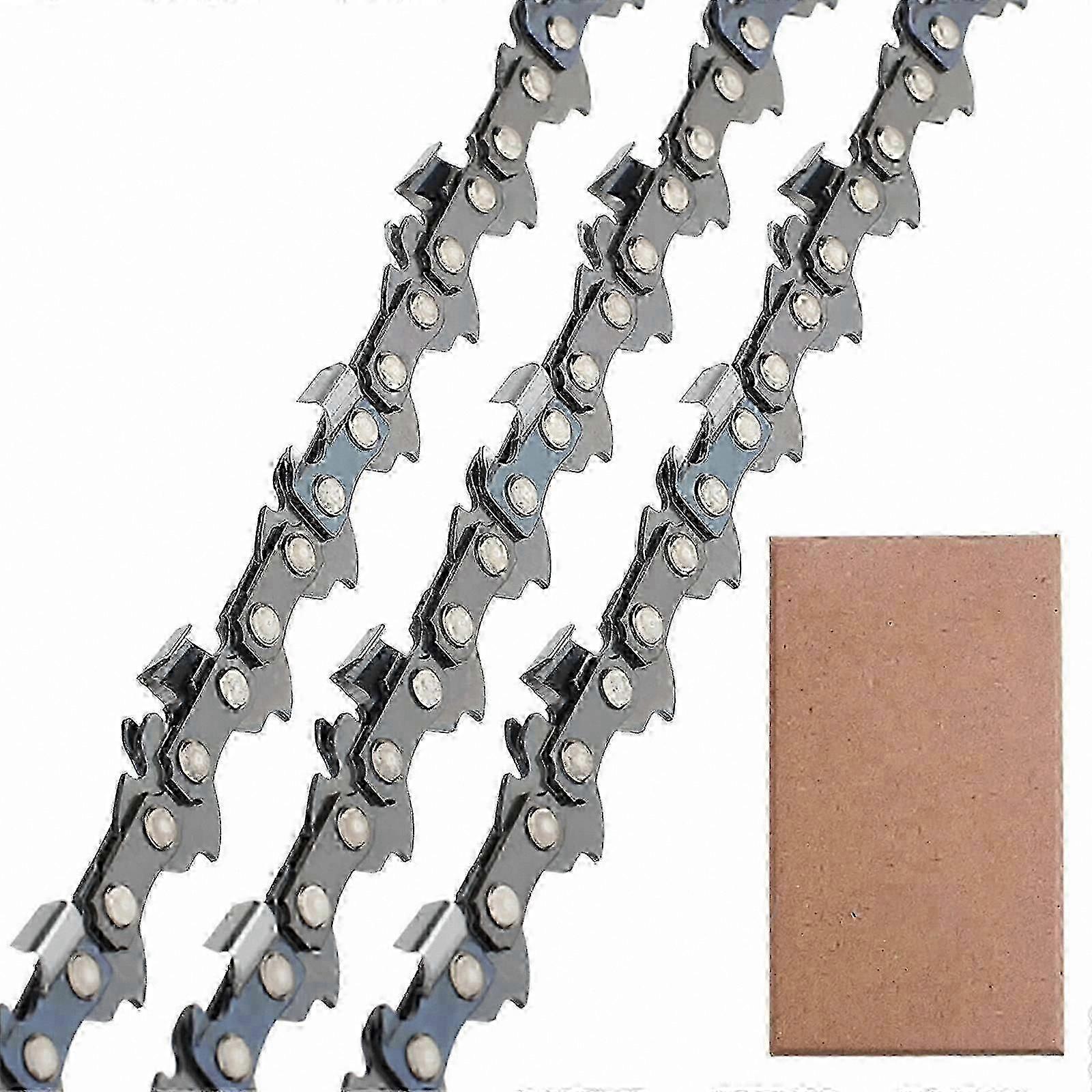 3-Pack Chainsaw Chain 3/8" LP 50 Links 1.1mm for 35cm Cutting Length Compatible with Multiple Models