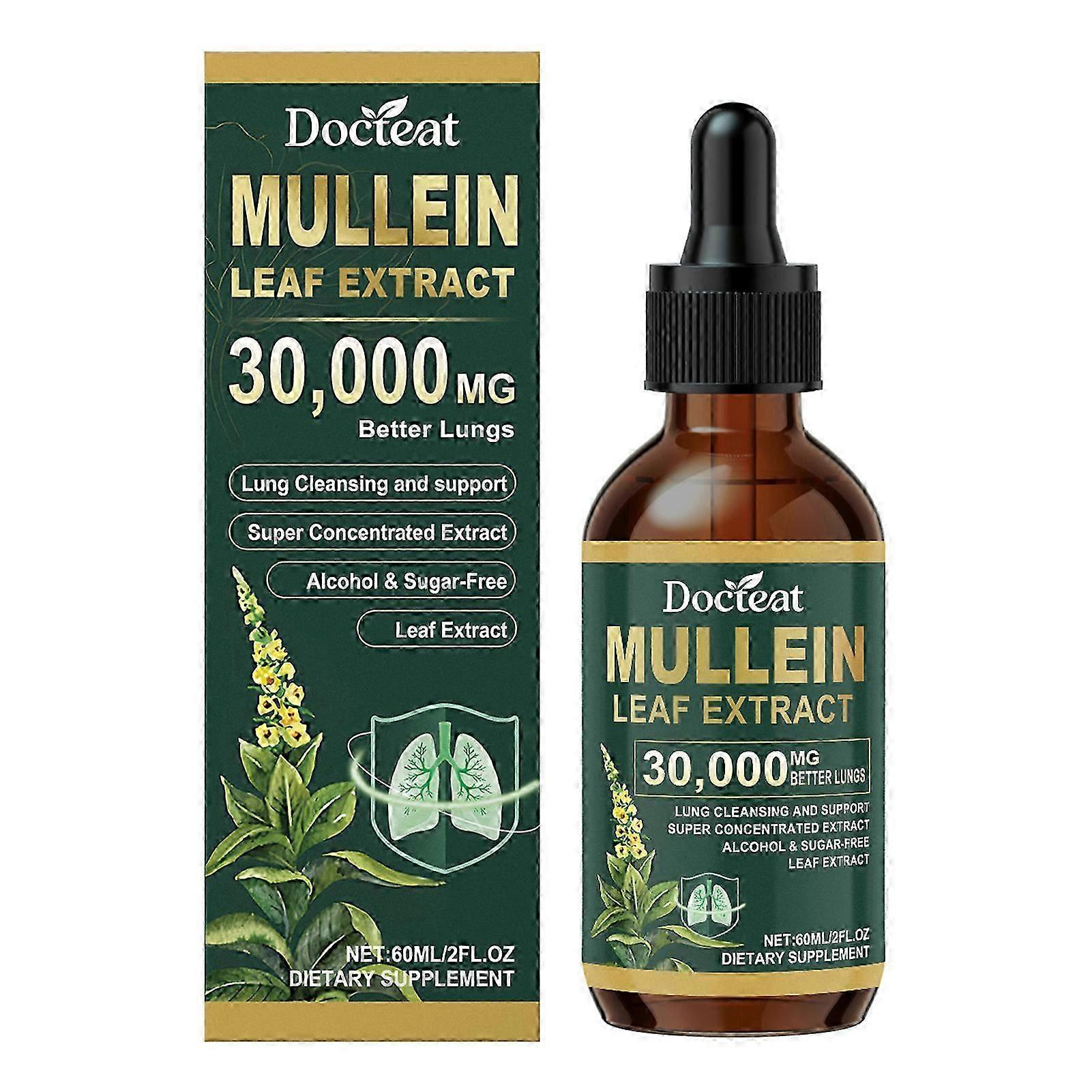 Natural Mullein Extract Lung Cleansing Drops Lung Purification Detoxification Boost Immunity
