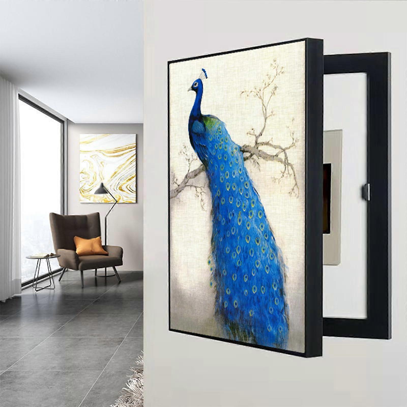 Waterproof Decorative Electrical Meter Box Cover 35x45cm with Elegant Modern Wall Design