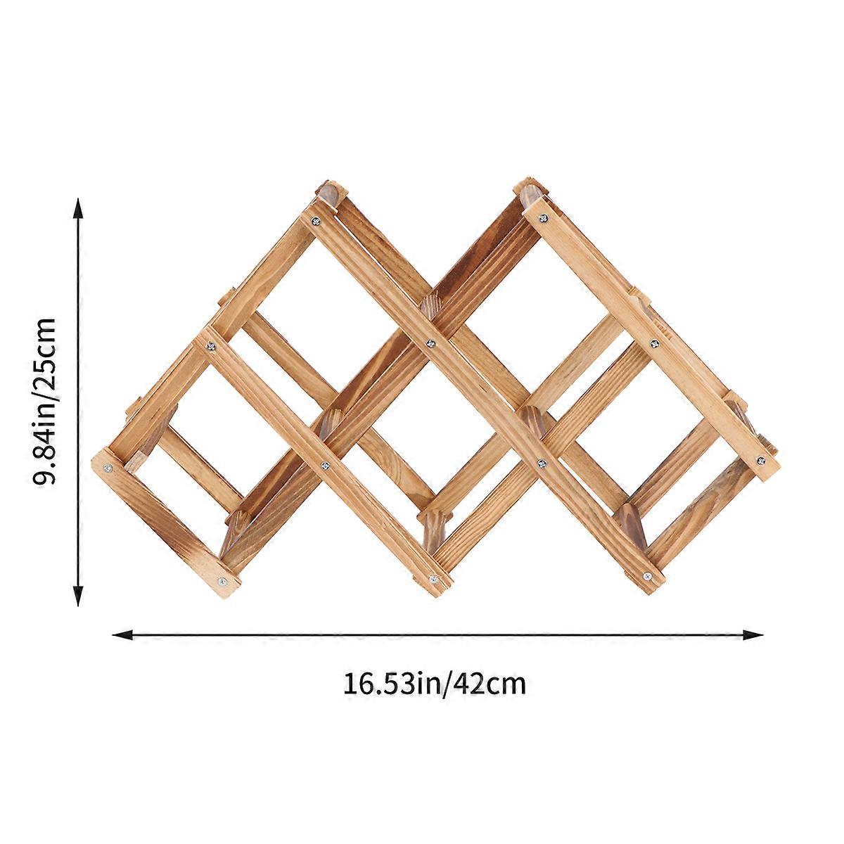 Brown Wood Wine Rack for Storage Use Foldable Display 1Pcs