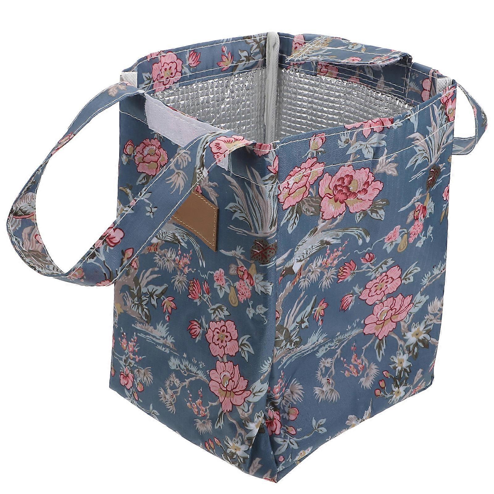 Picnic Grocery Bag Thermal Insulation Rectangular Assorted Color 25x18x17cm 1Pcs