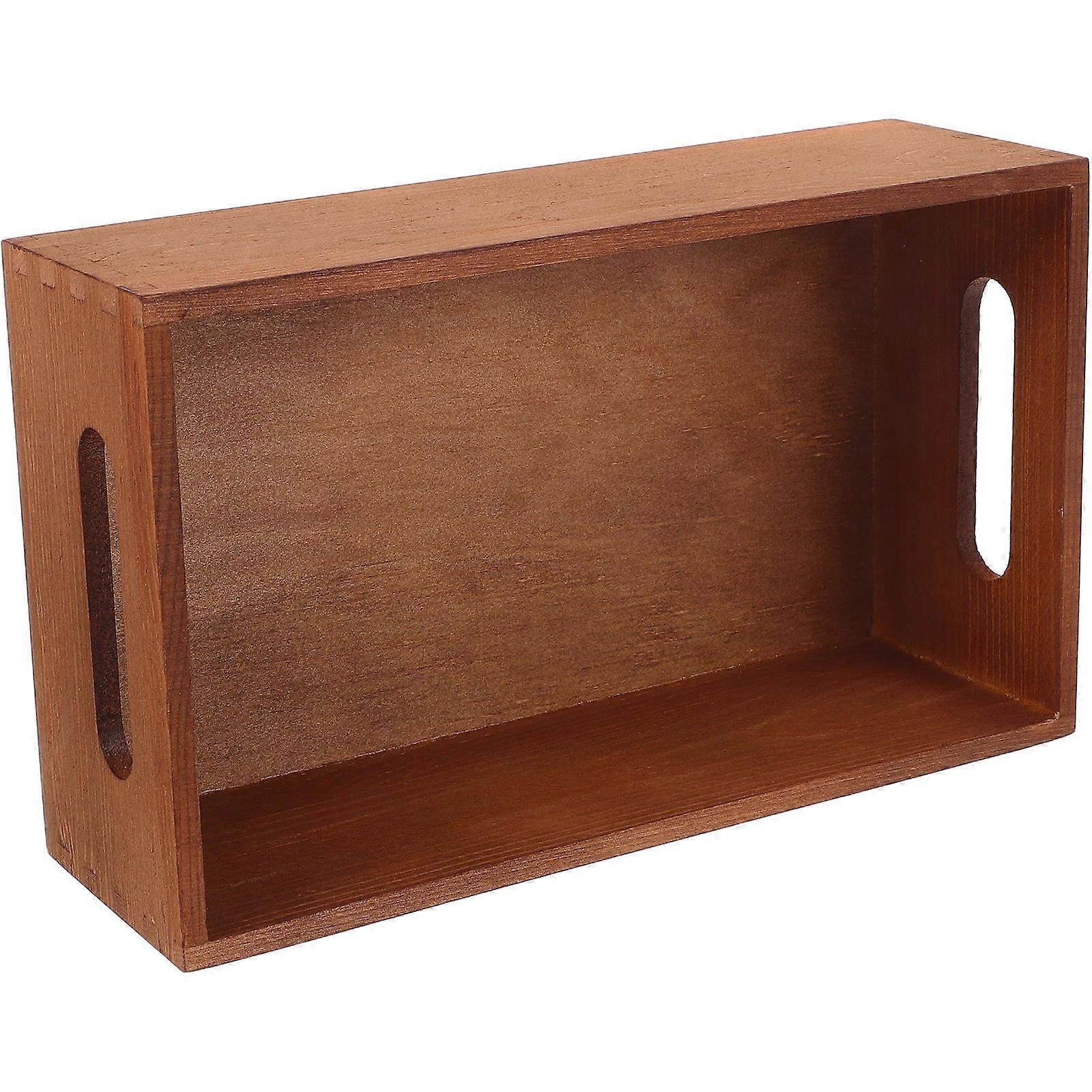 Small Solid Wood Desktop Box for Organization Multiuse