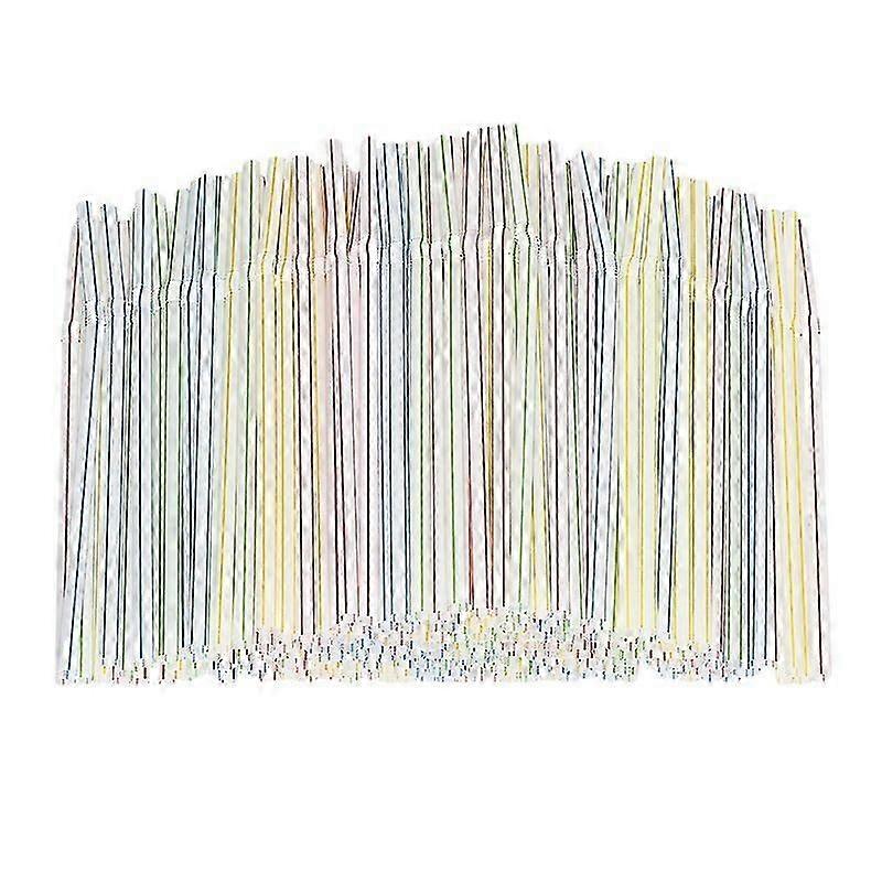 200pcs Colorful Plastic Long Flexible Straws