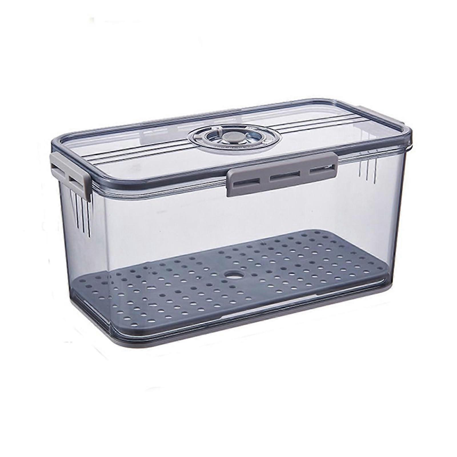 Airtight Bread Box with Lid, Durable Plastic Bread Storage Container with Date Dial for Kitchen Counter, Grey