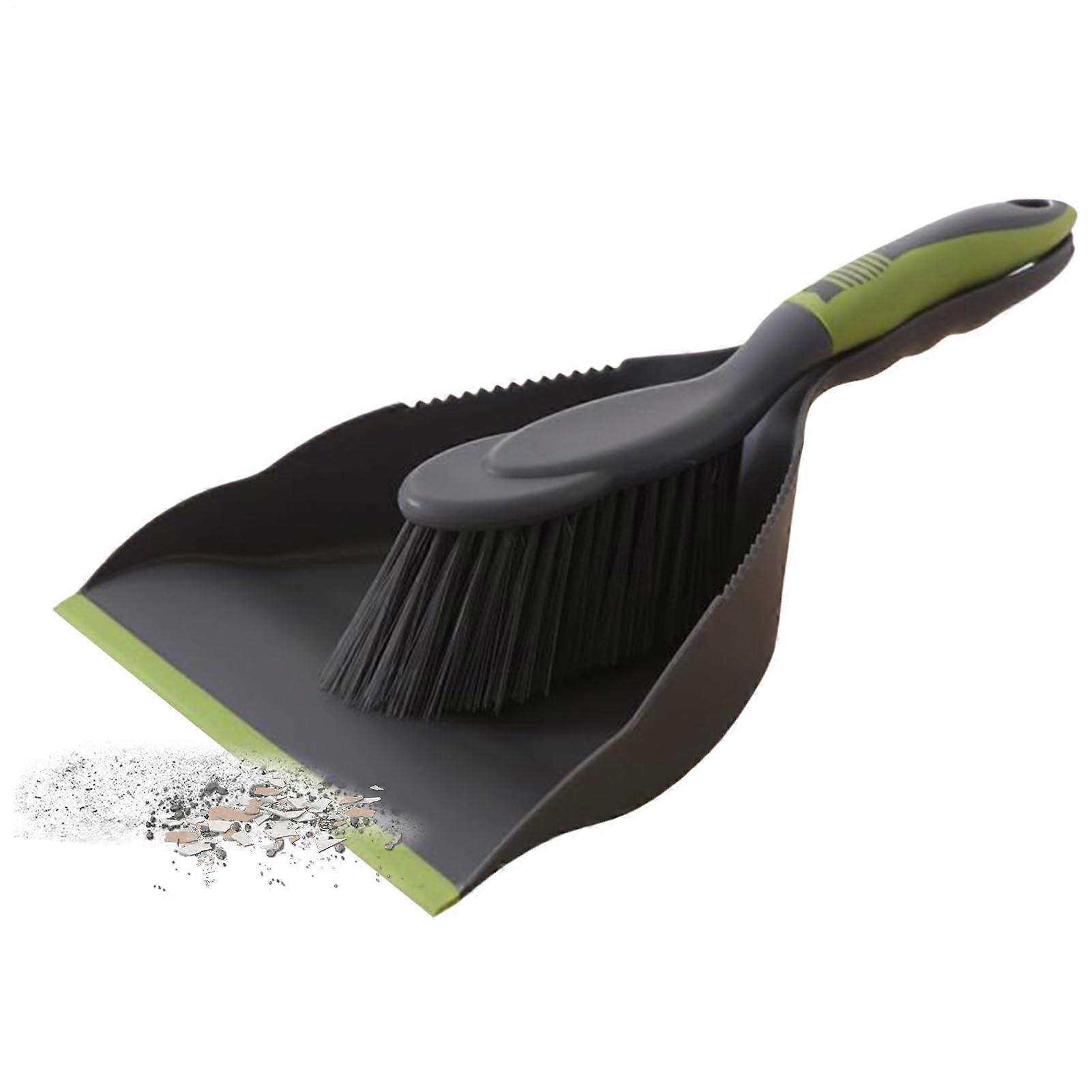 Handheld Broom and Dustpan Set with Powerful Dirt Removal, Compact Storage for RV, Dorm, Desk