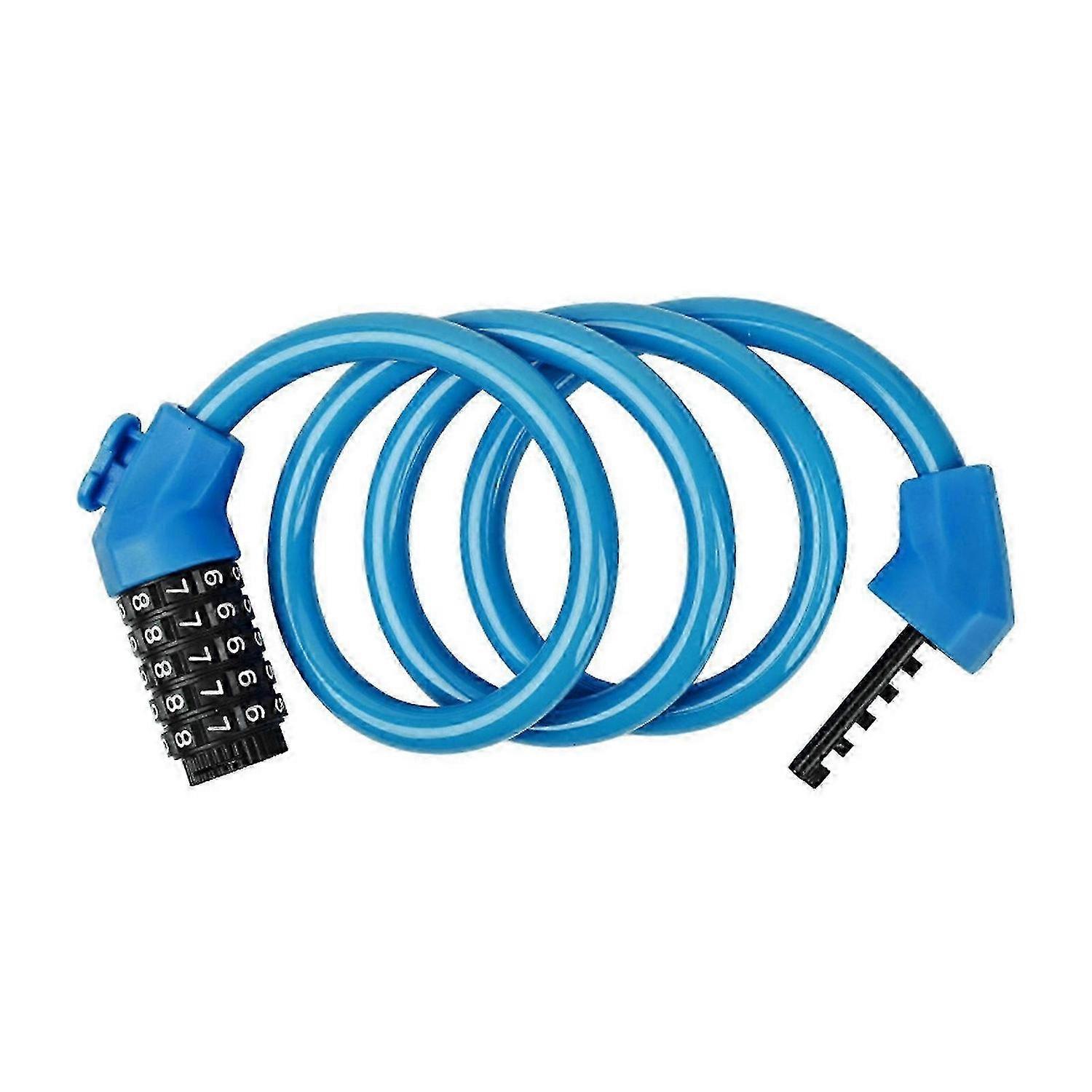 5-Digit Resettable Combination Coiling Cable Lock Waterproof Anti Theft Cable Locks Weatherproof Coiled Cable Lock
