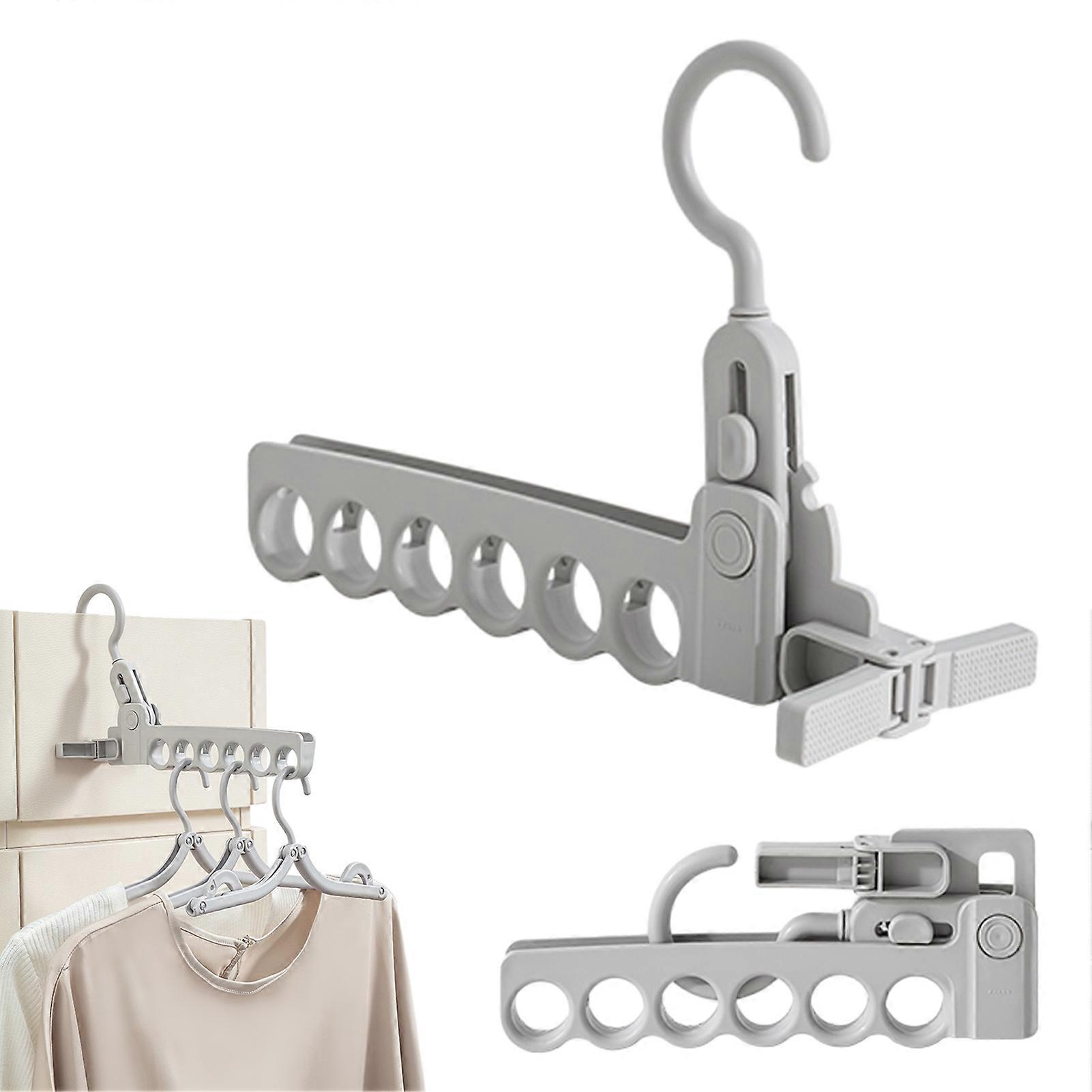 Clothes Drying Rack Foldable Plastic with 6-Hole Design for Home Travel Space Saving Use