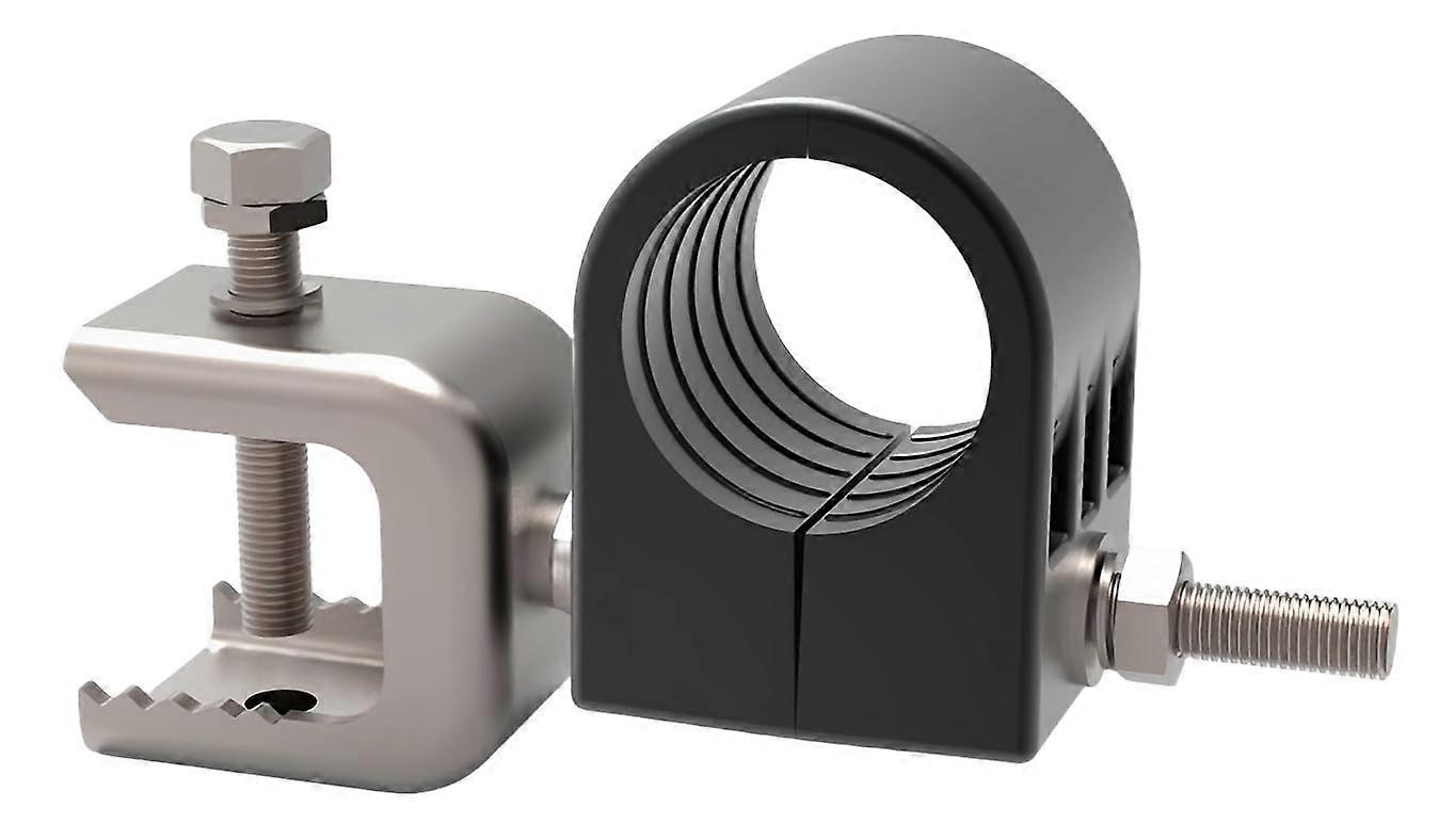 Outdoor Coaxial Cable Hanger Clamp with M8 Mounting Hole, Stackable Secure Grip, 3/8 Inch