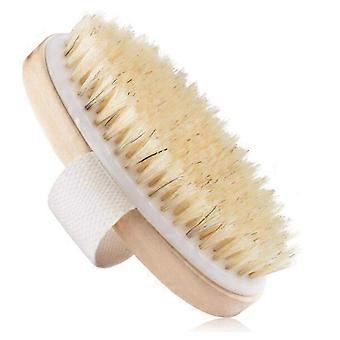 Body Brush with Long Handle for Back, Natural Bristle Shower Brush for Deep Cleansing and Gentle Exfoliation