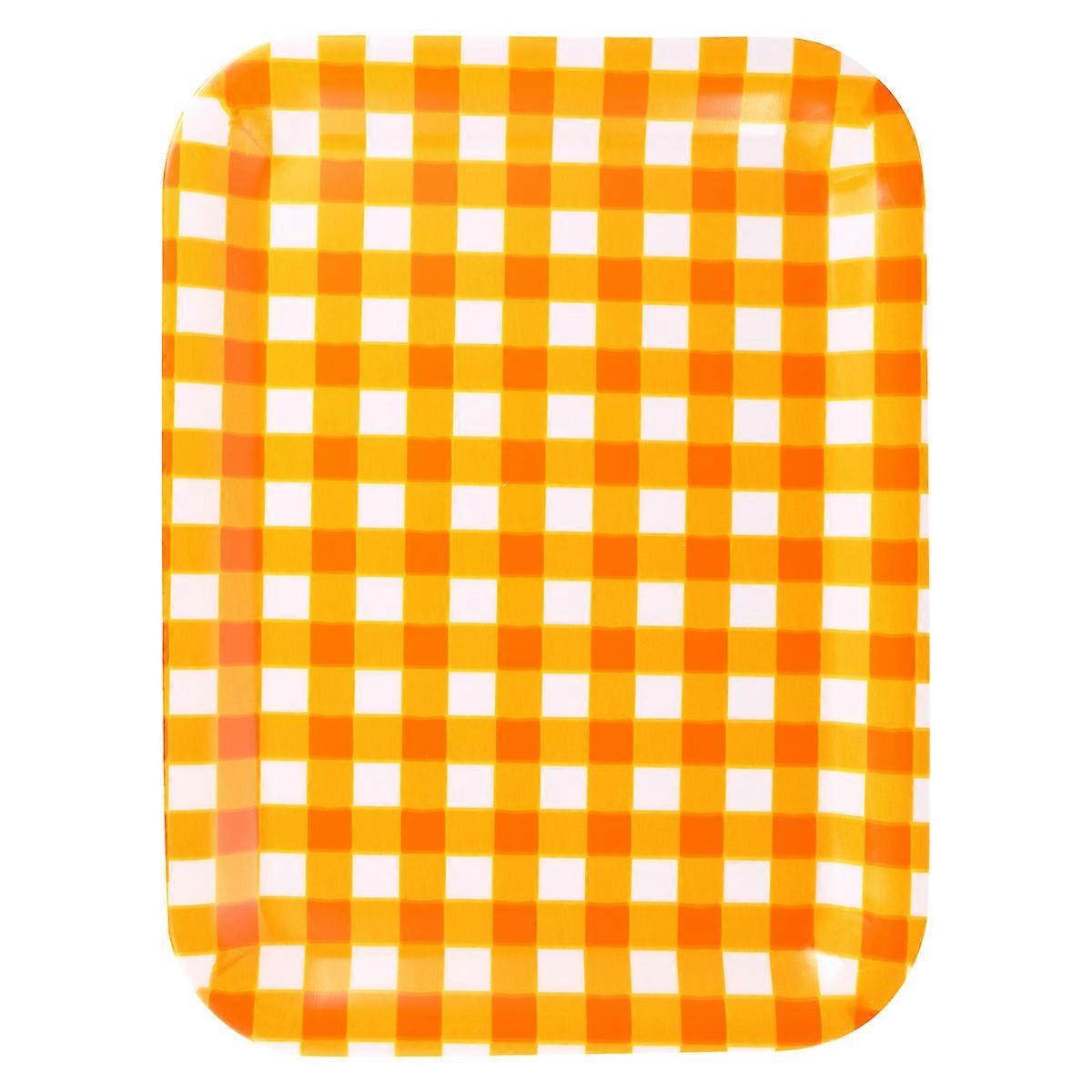 Yellow Rectangular Plate Household Tray for Food Serving 1Pcs Material