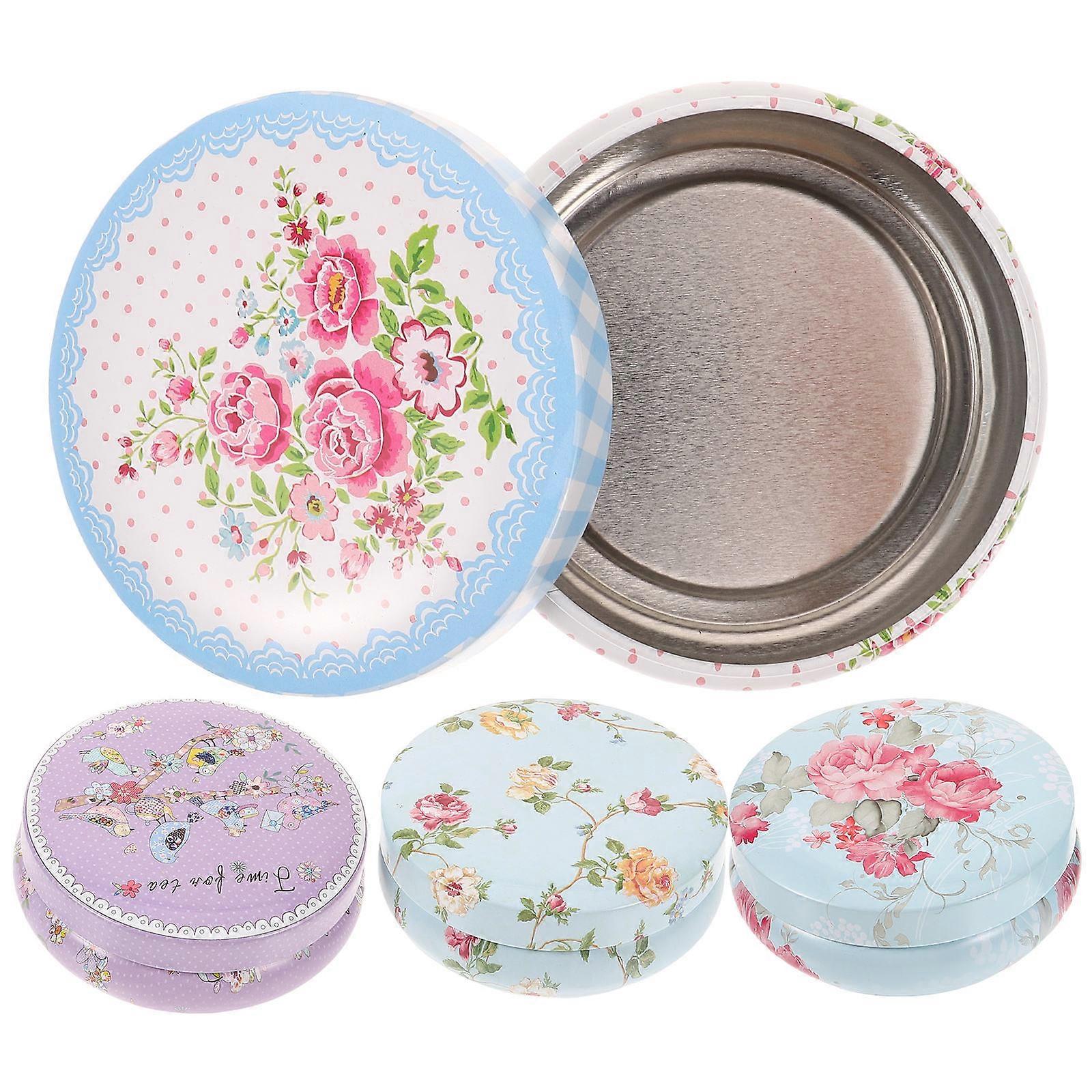 Small Storage Box Iron Candy Case for Gift Holding 4Pcs Portable Organizer