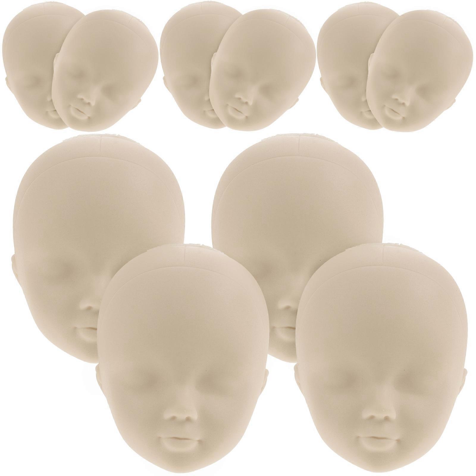 Pink Plastic Doll Craft Making Heads for Practice Makeup with 10Pcs