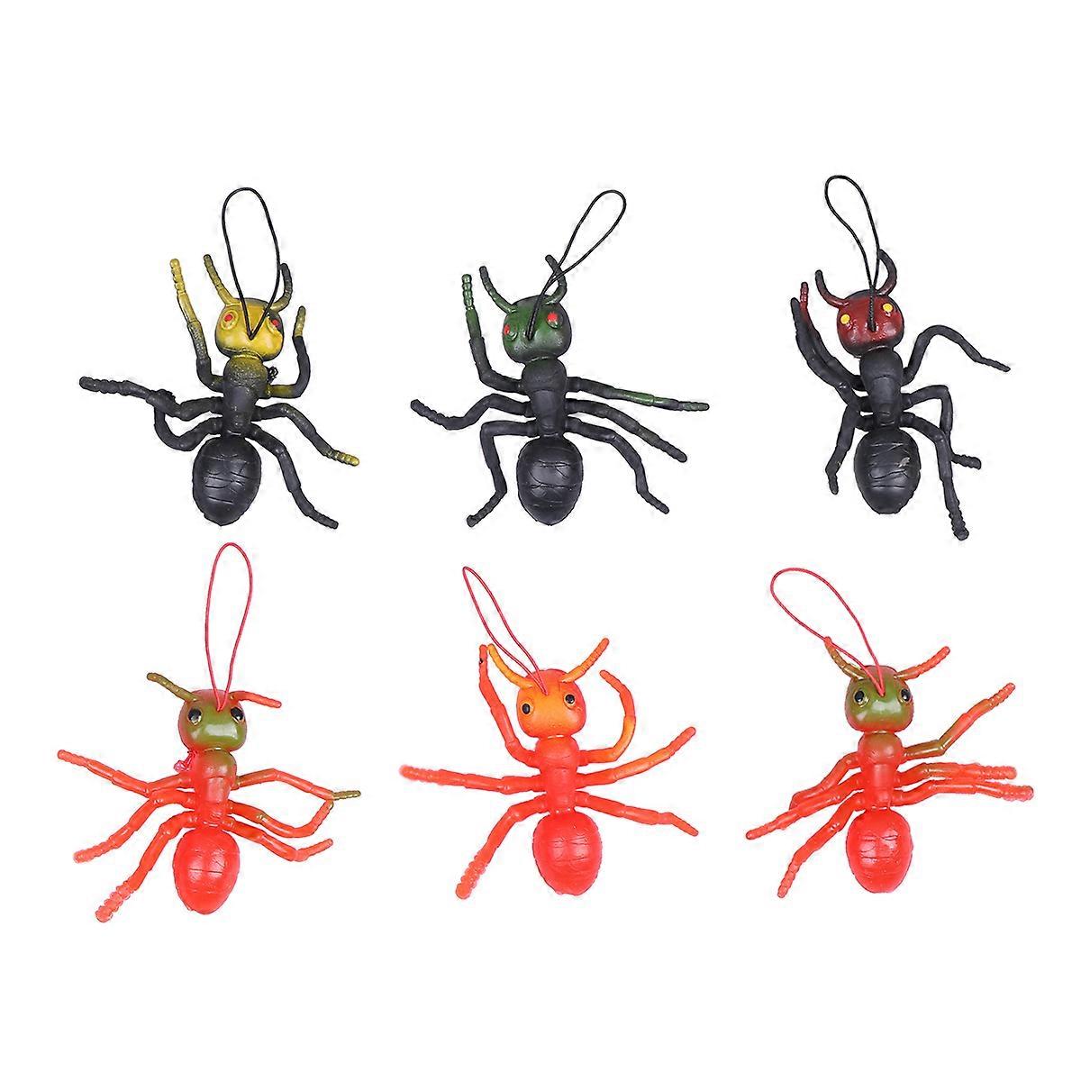 Simulation Ant Toys for Playing 6Pcs Assorted Color Artificial Props
