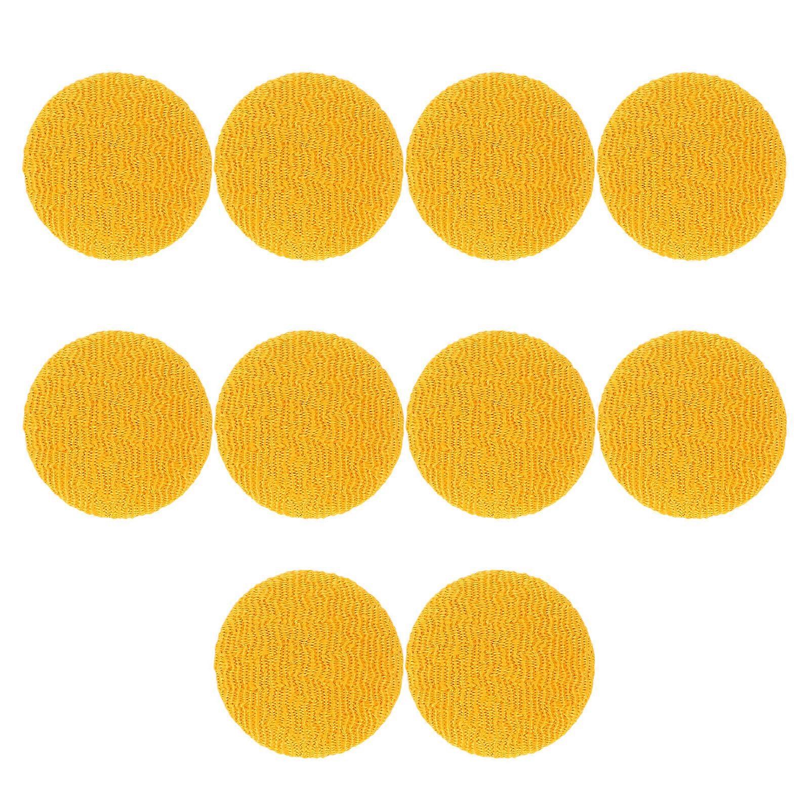 Yellow Cloth Button DIY Sewing Buttons for Clothing Decor 10Pcs Set