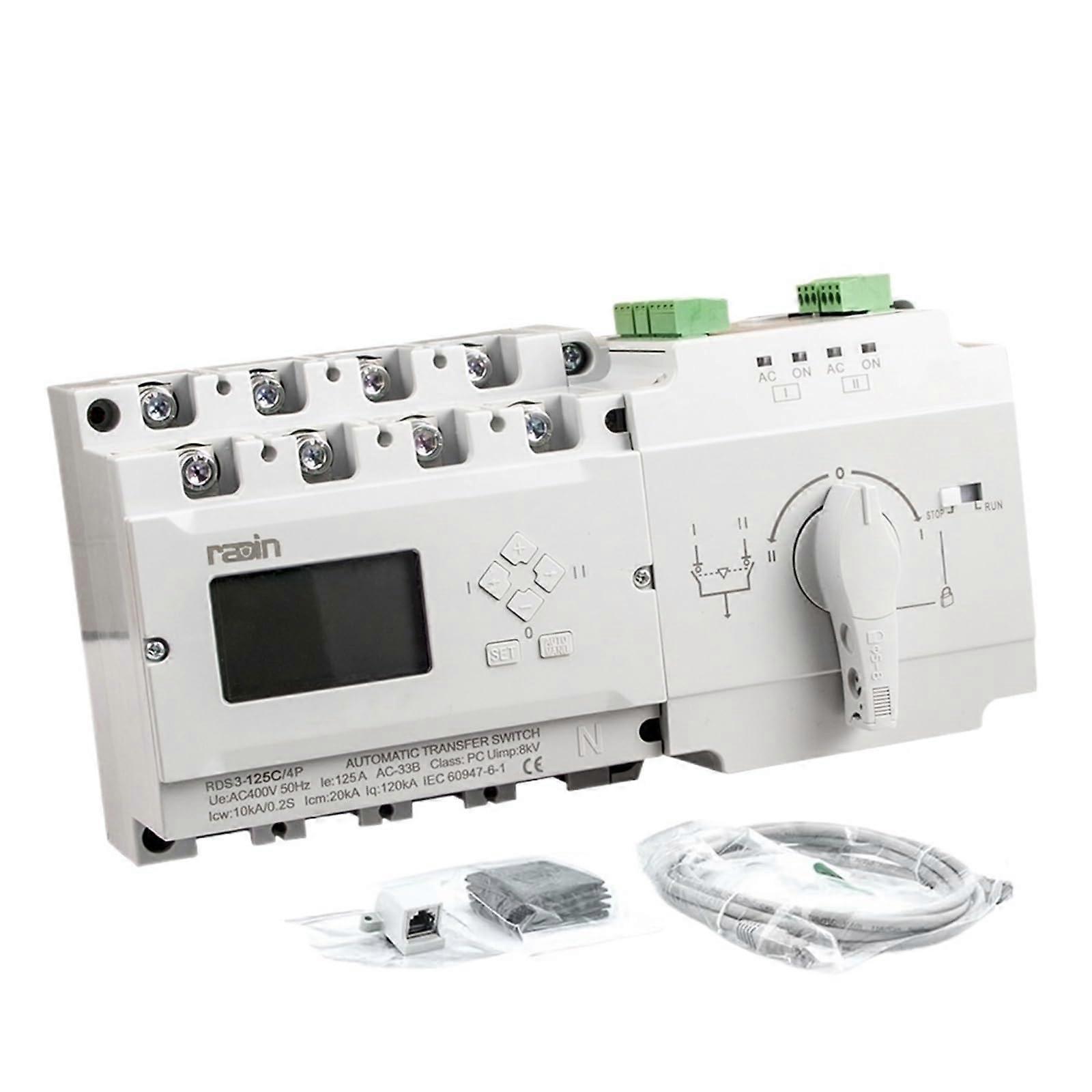 125A Automatic Transfer Switch with Control Panel, Dual Power Generator ATS Switch 125C Color