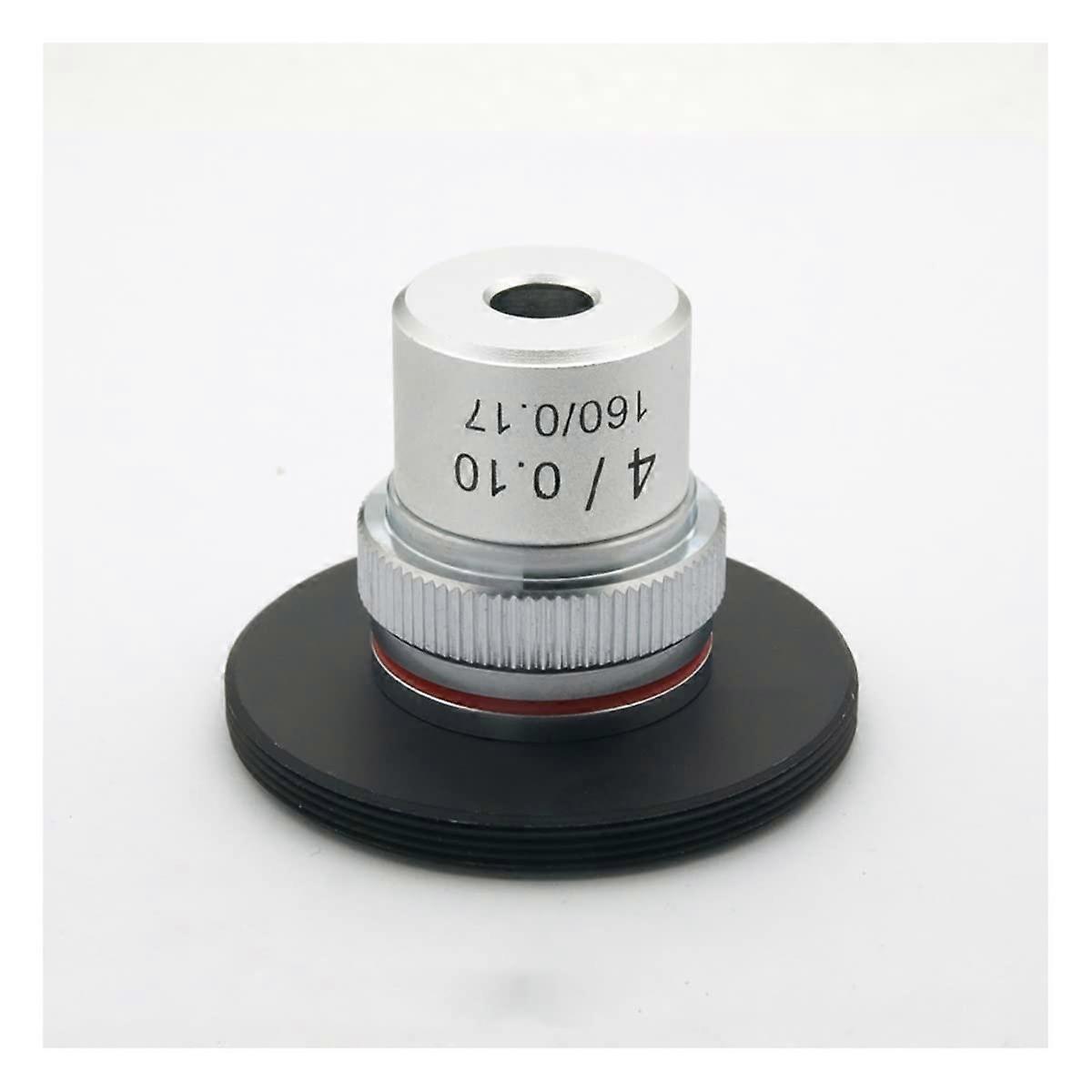 M42x1 4x Microscope Objective Lens  Magnification with Quick Threaded Mount Adapter