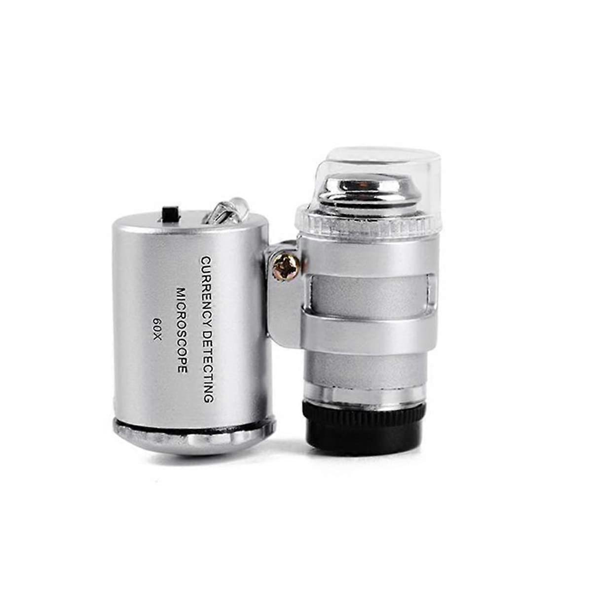 Microscope Adapter 60X Precision Magnification with LED Light Mini Microscope for Banknote Detection