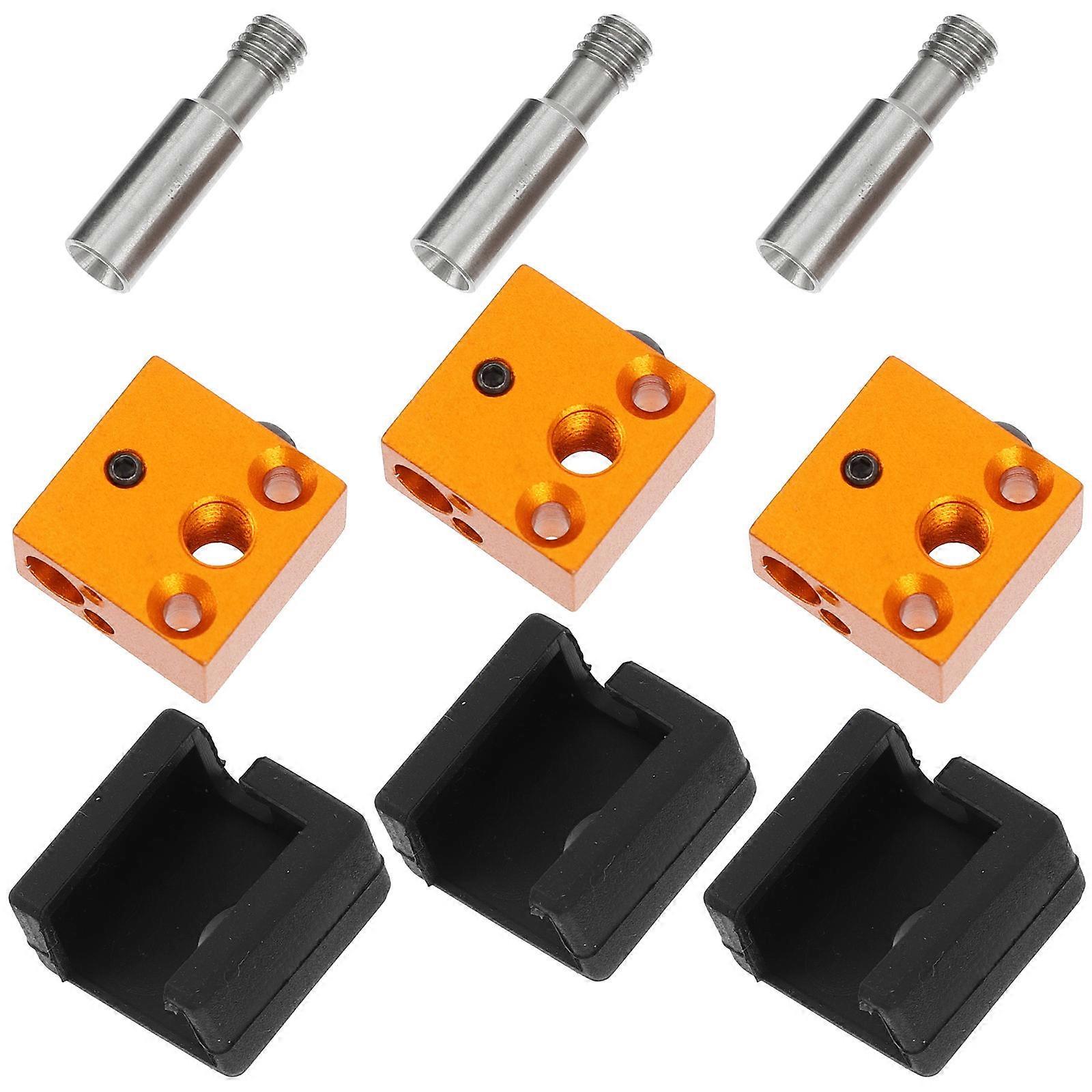 Extruder Heating Block Kit for 3D Printer with 2Sets Silicone Socks