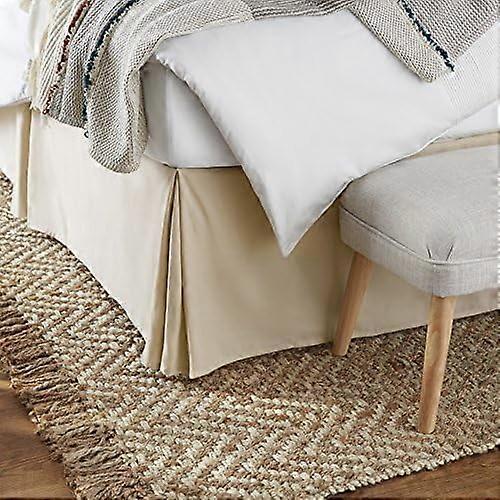 Lightweight Pleated Bed Skirt, King, Beige, Solid