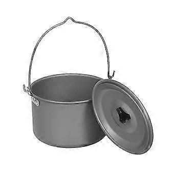 Camping en plein air Pique-Pots suspendus Alliage d’aluminium Pot de cuisson 4.5L Pot de camping compact pour la randonnée Randonnée Pique-