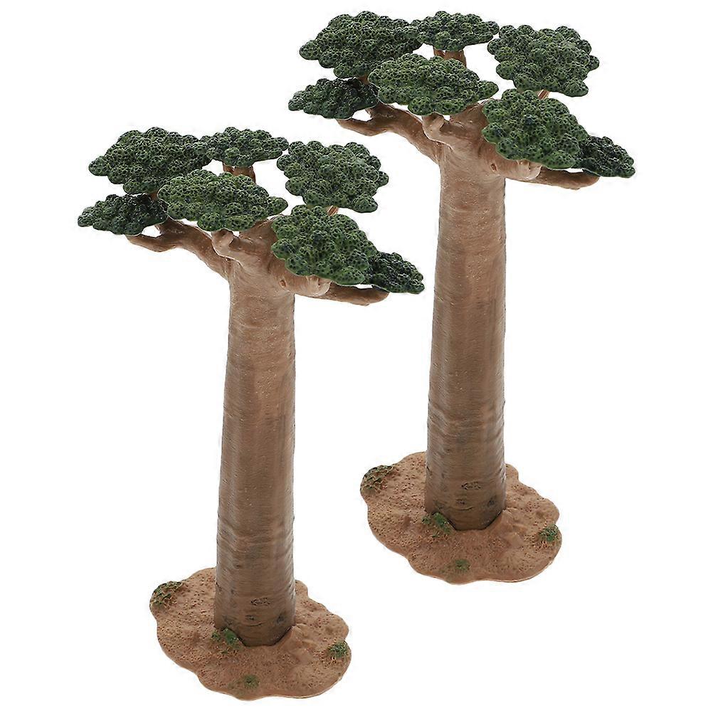 PVC Mini Tree Model Baobab Tree Model for Decor 2Pcs Realistic Ornament