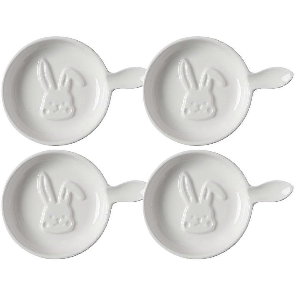 White Ceramic Appetizer Snack Bowl for Multi-Function Use 4Pcs