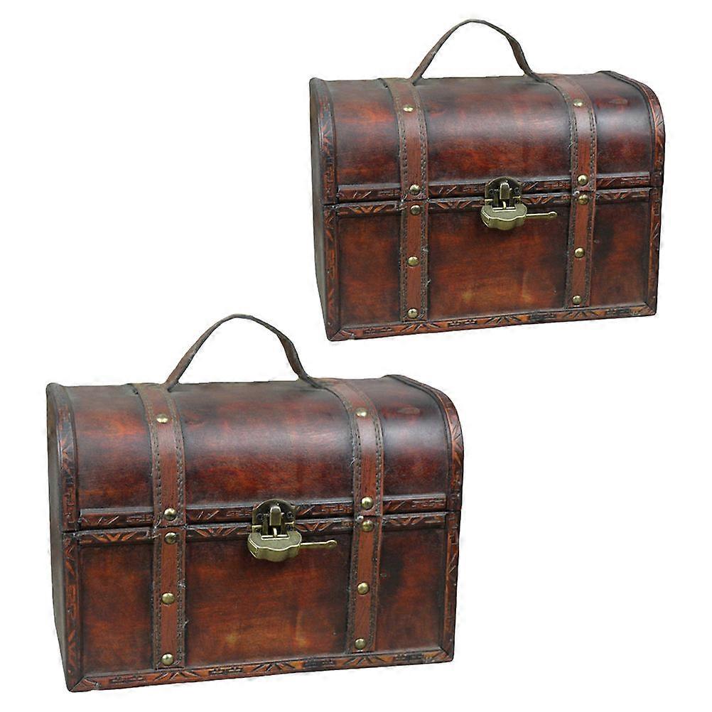 Wooden Storage Case Storage Function with 4Pcs Coffee Retro Boxes