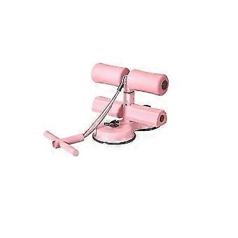 Bauchmuskeltrainingshilfe, tragbares Sit-up-Trainingsgerät für das Heim-Fitnessstudio, Doppelsaug-Doppelstangen-Spanngurt pink xepa