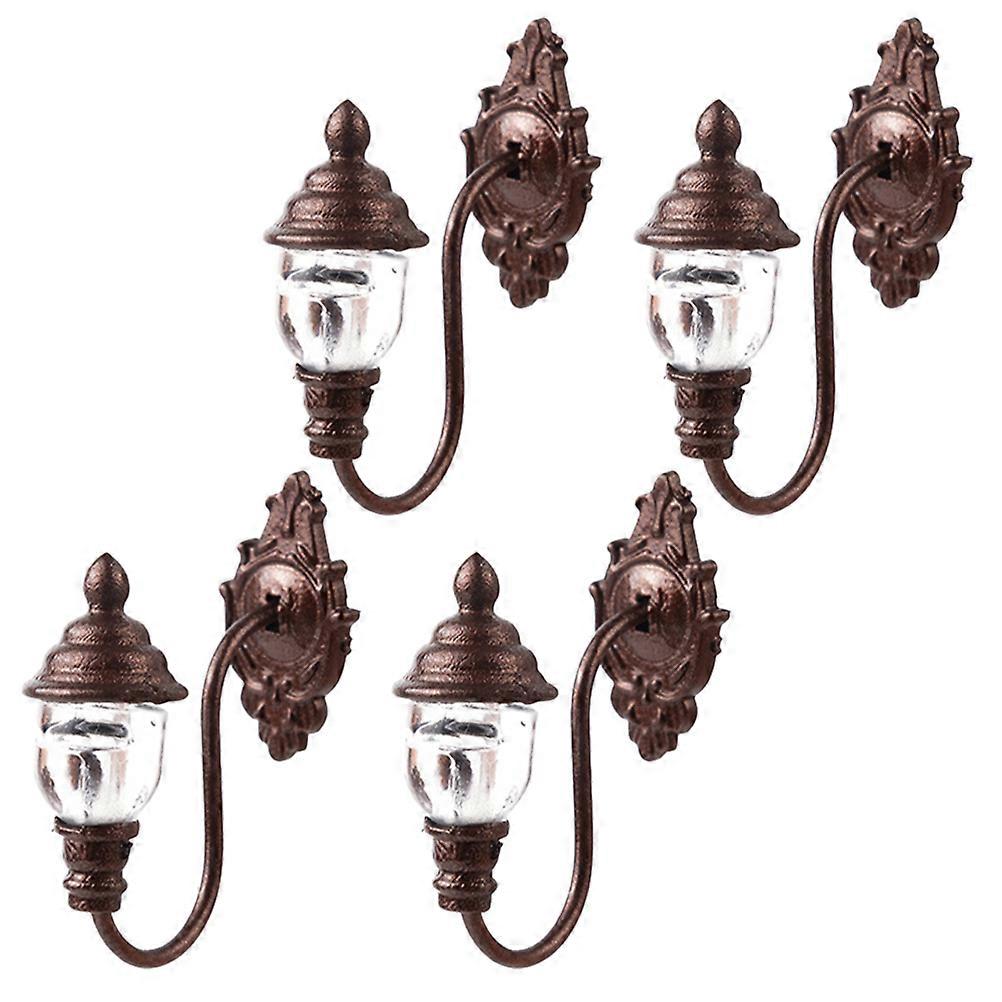 4pcs Simulated Mini Yard Lights Model Light Model Sand Table Lamp Decorations