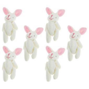 Rabbit Doll Plush Hanging Decoration with 6Pcs Cartoon Stuffed Dolls