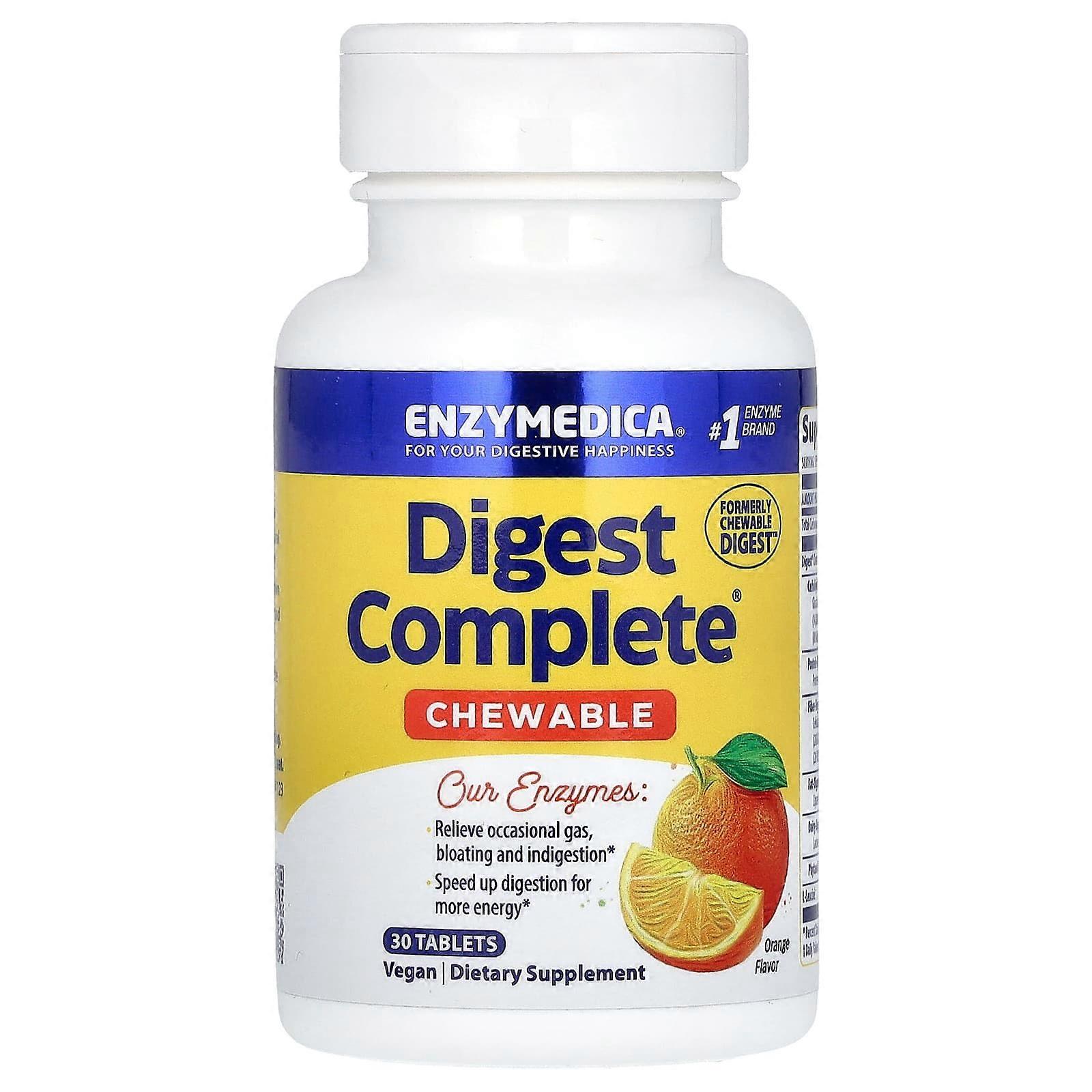 Enzymedica, Chewable Digest Complete, Orange, 30 Tablets, 2-Pack
