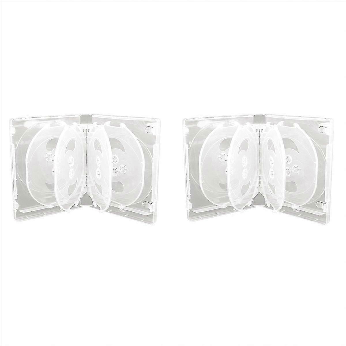 CD Storage Box 10-Piece Pack CD Case Plastic Double-Sided CD,White