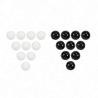 20 Pcs 16mm Glass Marbles compatible withKnicker Game, Decorative Color Nuggets, Black and White Toy Marbles
