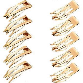 24 Peças de Grampos de Cabelo de Aperto Duplo Grampos de Cabelo de Metal Grampos de Cabelo Barrettes para Fazer Cabelo, Suprimentos de Salão de Beleza (KC Gold)