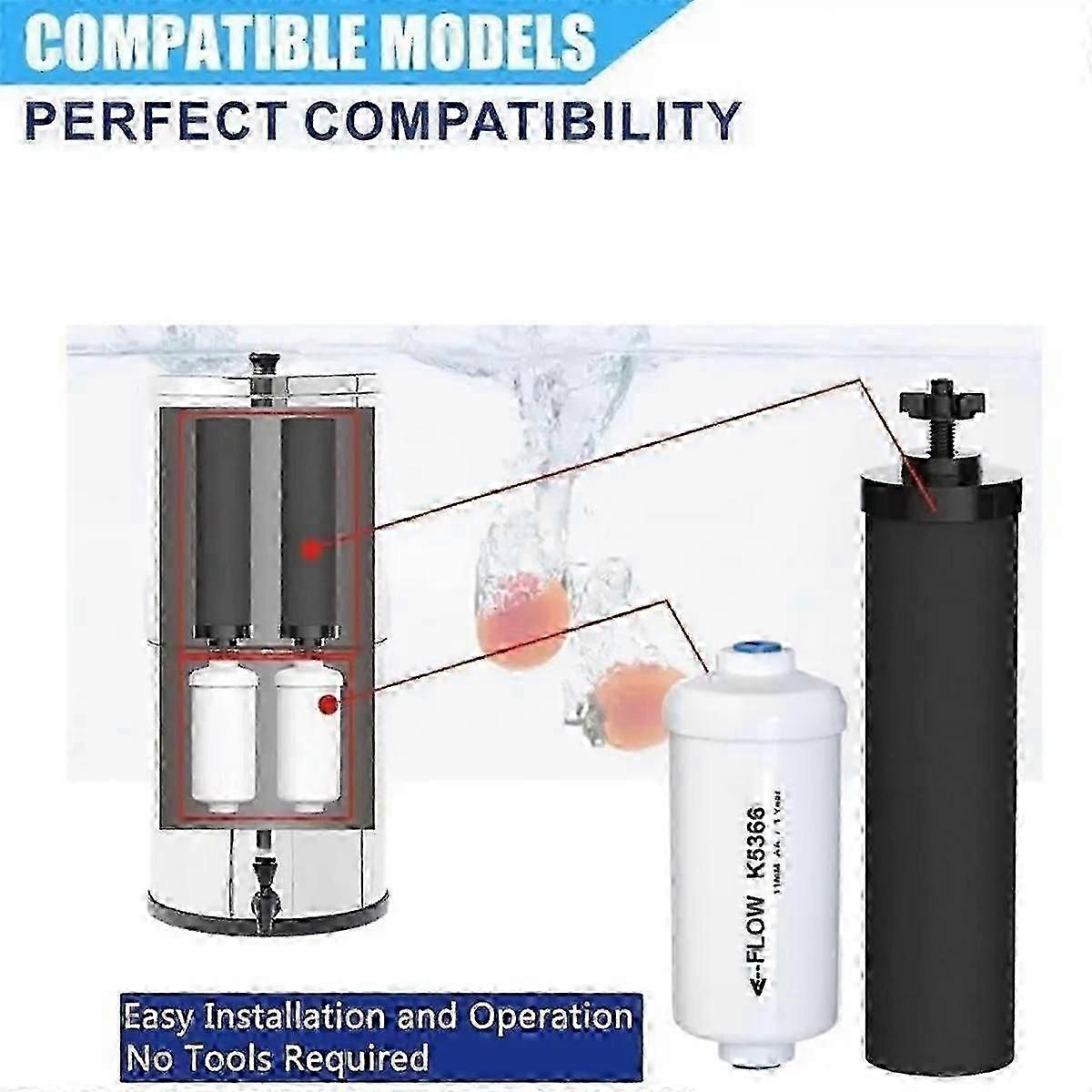Replacement compatible with 2 and 2 Fluoride Water Filter Compatible with Black Gravity Water Filtering System
