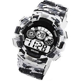 Camouflage Electronic Watch for Children Sports Alarm Light Grey