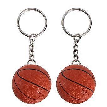 Porte-clés de basket-ball, pendentif pour sac, anneau décoratif, lot de 2, orange