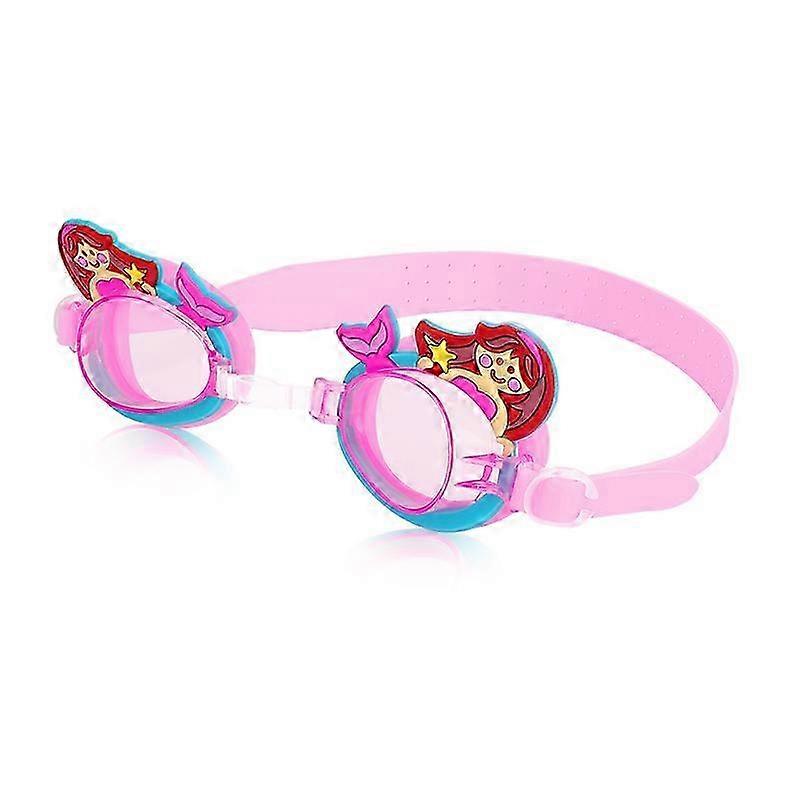Lunettes de natation professionnelles pour enfants de 3 à 12 ans, motif sirène, étanches et antibuée, avec bouchons d'oreilles et élastiques en silicone.