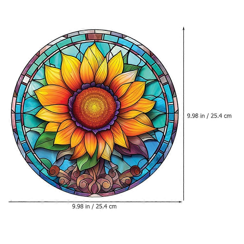 Anti-Collision Window Cling Sunflower Electrostatic Window Decals 2Pcs