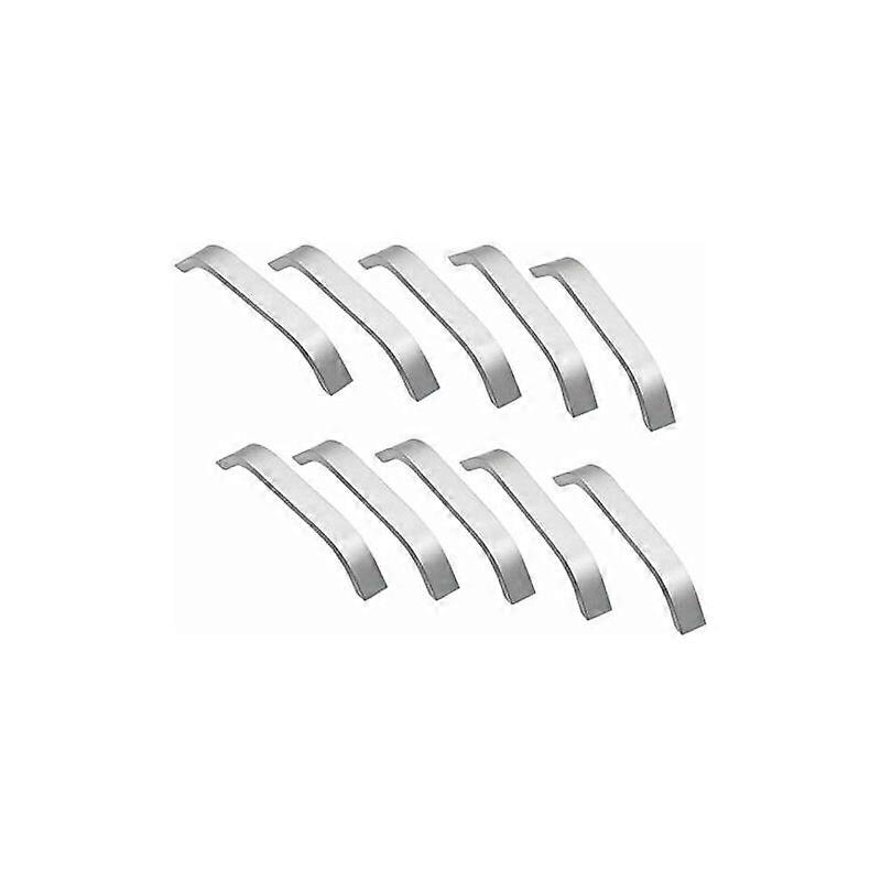 10 Cabinet Handles - Silver Kitchen Handles for 128mm Cabinets