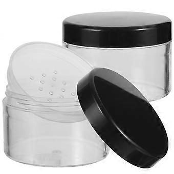 2st Plast Töm Pulverfodral Ansikte Pulver Behållare Blusher Behållare Kosmetisk Jar