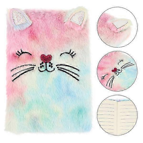 Plush Notebook Cartoon Kitten Notebook Children Notebook compatible with Writing Drawing