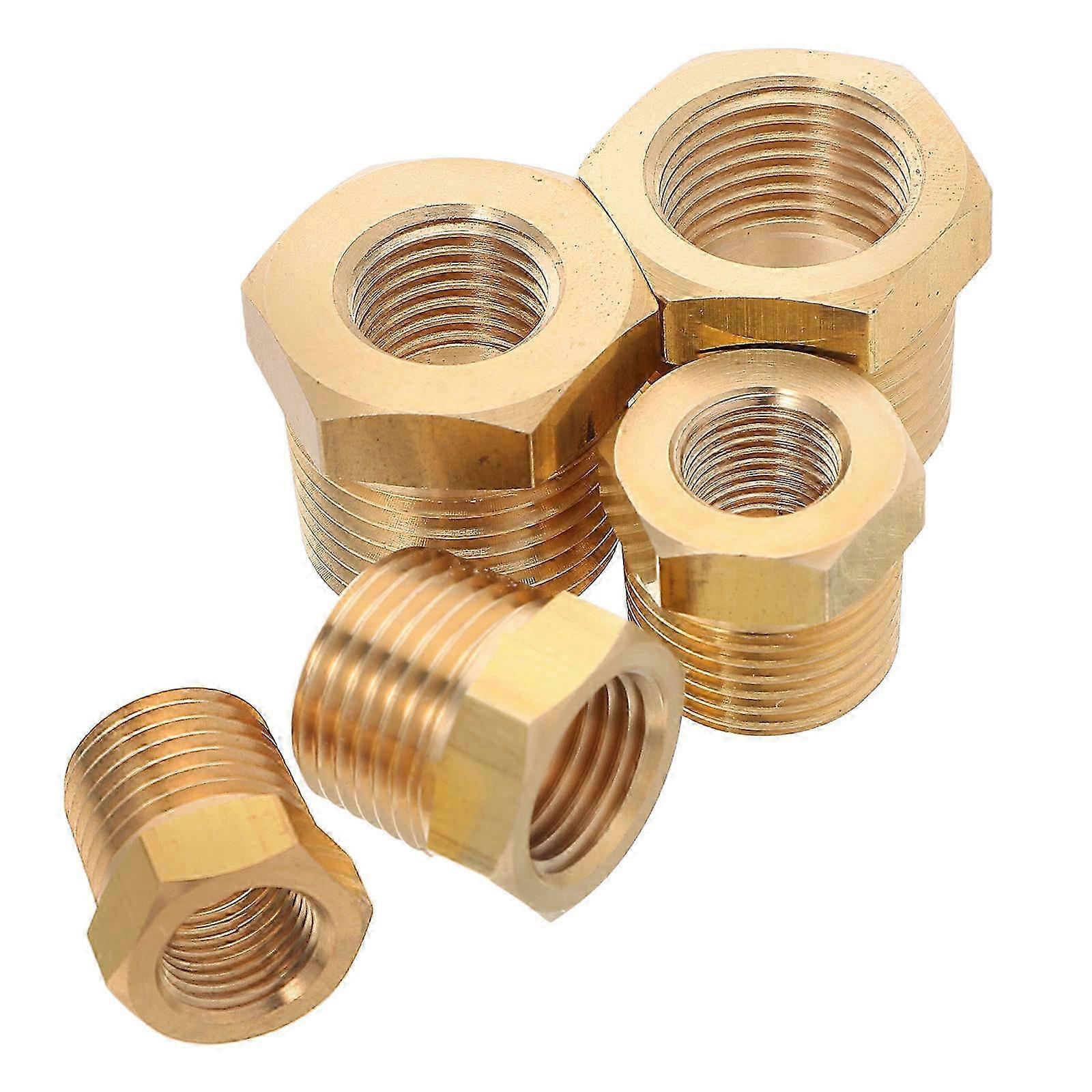 Pipe Fitting Brass Reducer Bushing with Leakproof Design 5Pcs Kit